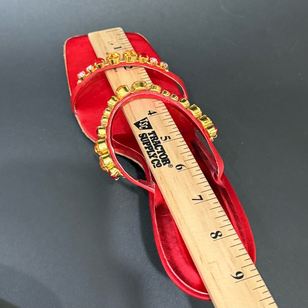 Giuseppe Zanotti Red Heels with Gold Accents - Picture 11 of 16